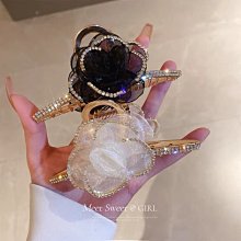 抓夾女夏季 絹紗花朵唐風漢服發飾 仙女鯊魚夾大號發量多 高級感 歷史價格詳細信息