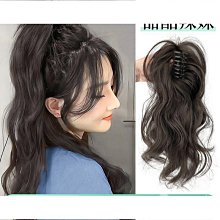 瀑布半扎高馬尾假發女抓夾式辣妹噴泉馬尾蓬松增發量網紅長發辮子 歷史價格詳細信息