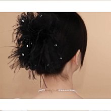 羽毛抓夾毛毛髮夾女後腦勺夾子黑色鴕毛頭飾雞毛高級感鯊魚夾跨 歷史價格詳細信息