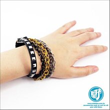 【野點子 Wild Idea】金屬皮帶頭皮手環-黑.白- 真皮手環.手工製作!! 歷史價格詳細信息