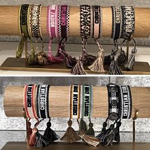 Dior 迪奧 Angelababy dior 秀場同款 編織手環 黑色  經典款 歷史價格詳細信息