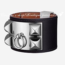 HERMES collier de chien金屬鉚釘鱷魚皮寬版手環 T年(黃x金/S) 歷史價格詳細信息