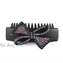 Pin Box 黑色霧面璀璨蝴蝶結 亮晶晶水鑽晶鑽 造型抓夾 髮飾 髮夾C747 法國製進口 ※現貨※ 歷史價格詳細信息