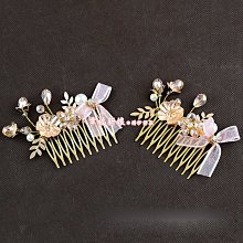 金葉粉晶粉紗緞帶蝴蝶結  仿珠貝髮簪髮叉髮插髮梳旗袍古裝包頭編髮 頭飾3個一組 優惠399 價格比較,價格查詢,歷史價格詳細信息