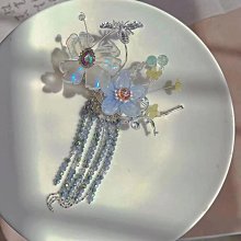 私密派對 古風漢服粉色造液花發釵　髮釵仙氣漢服配飾長流蘇發釵　髮釵可愛古裝頭飾發飾　髮飾　　滿300元出貨 歷史價格詳細信息