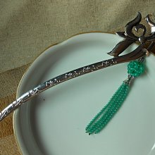~寂寂~天然綠松石 銅雕 雞翅木髮簪 歷史價格詳細信息