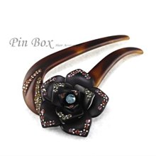 Pin Box 咖啡色霧面精巧包包造型 亮晶晶 水鑽晶鑽抓夾 髮飾 髮夾 N750P-SM 法國製進口 ※現貨※ 歷史價格詳細信息