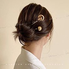 日本ins風金屬發簪女氣質簡約現代盤發u型發釵百搭頭飾丸子頭簪子中國風發飾钗頭簪盤發步搖飾品簡約木簪古風玉【E-149】 歷史價格詳細信息
