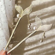 韓式髮釵金屬珍珠u型髮簪簡約簪子盤髮神器慵懶冷淡風發飾女 歷史價格詳細信息