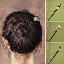 發簪古風女簡約現代日常盤發步搖發釵發飾漢配飾頭飾流蘇木簪子 歷史價格詳細信息