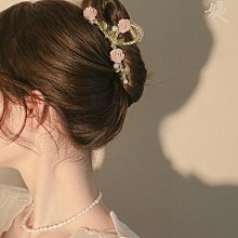 玫瑰抓夾 高級感銀色盤髮器頭飾髮夾後腦勺馬尾高鯊魚夾盤髮抓大嘴巴 歷史價格詳細信息