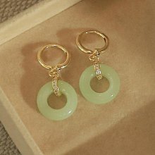 和田玉耳環新中式國風耳飾水滴耳墜復古翡翠純銀玉石耳釘耳扣映水~晴天 歷史價格詳細信息