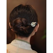 黑檀木古風岫玉髮簪女旗袍漢服玉製步搖髮釵高級感新中式送禮禮盒 歷史價格詳細信息