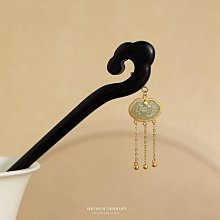 新中式流蘇古風黑檀木發簪女 2024新款發釵 高級感 盤發 氣質簪子 頭飾 歷史價格詳細信息