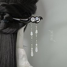 新中式流蘇古風黑檀木發簪女 2024新款發釵 高級感 盤發 氣質簪子 頭飾 歷史價格詳細信息