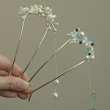 超仙鈴蘭花發簪女夏後腦勺盤發簪子古風配旗袍漢發釵子頭飾簡約 歷史價格詳細信息