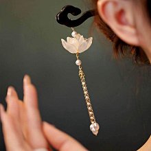 古典中式髮簪 蓮花流蘇發簪女 氣質漢髮釵 中國民族古風發釵 古風簪子 古風頭飾禮物 歷史價格詳細信息