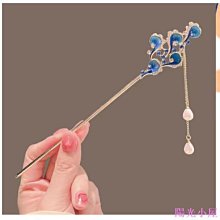 新款漢服髮飾髮釵對夾髮簪梳子精緻頭飾古裝配飾金屬琉璃盤髮拍照 歷史價格詳細信息