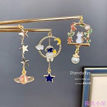 原創星月咪項鍊女純銀ins小眾月光石吊墜少女心項飾品 歷史價格詳細信息