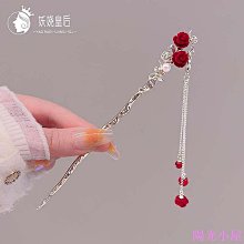 新款漢服髮飾髮釵對夾髮簪梳子精緻頭飾古裝配飾金屬琉璃盤髮拍照 歷史價格詳細信息