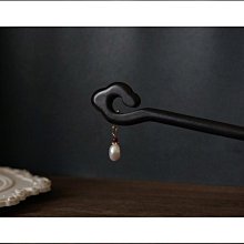 語寶兒手工原創旗袍日常國風盤髮簪子黑檀木貝殼珠極簡髮釵小清新 歷史價格詳細信息