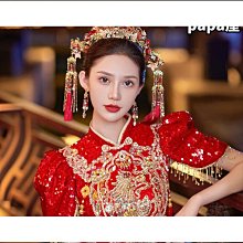 新款秀禾頭飾新中式古典婚禮流蘇髮簪套裝複復古新娘跟妝造型髮飾 歷史價格詳細信息