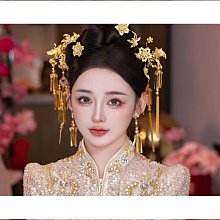 新娘頭飾中式旗袍髮簪金色電鍍不掉色秀禾服髮飾古風鳳凰簪子盤髮 歷史價格詳細信息