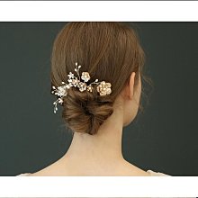 新娘頭飾金色花朵小發梳古風盤髮簡約旗袍側邊蜻蜓秀禾服古裝髮飾 歷史價格詳細信息