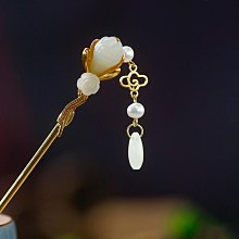 S925銀鑲和田玉髮簪簪子盤發古典旗袍髮釵新中式古風漢服精緻天然 歷史價格詳細信息