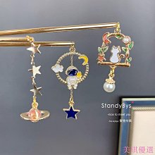 原創星月咪項鍊女純銀ins小眾月光石吊墜少女心項飾品 歷史價格詳細信息