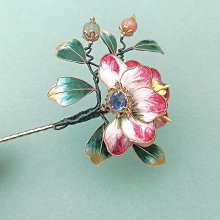 髮簪古風非遺手工掐絲絨花發簪蠶絲漸變發釵漢純古裝仿點翠古典發飾 歷史價格詳細信息