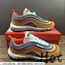 Nike Air Max 97 氣墊 藍紫粉 休閒運動慢跑鞋 男女鞋 情侶鞋 923288-500【ADIDAS x NIKE】 歷史價格詳細信息