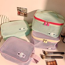 網紗化妝包洗漱收納包便攜式收納袋整理包筆袋證件袋網格大容量 歷史價格詳細信息