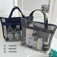 網眼沙灘包手提購物袋大容量健身遊泳玩具洗漱收納袋防水旅行包 歷史價格詳細信息