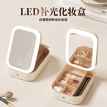 化妝包帶鏡子帶LED燈大容量化妝品護膚品收納包手提便攜收納箱包 歷史價格詳細信息