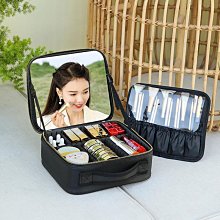 化妝帶鏡子帶LED燈大容量化妝品護膚品收納手提便攜收納箱 歷史價格詳細信息