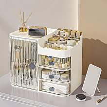 日本化妝品收納盒梳妝臺口紅面膜置物架護膚品抽屜透明防塵化妝盒 歷史價格詳細信息