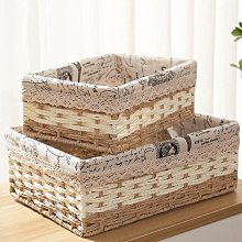 藤編收納筐儲物盒桌面雜物籃編織筐布藝收納籃子柳編收納盒小物件 歷史價格詳細信息