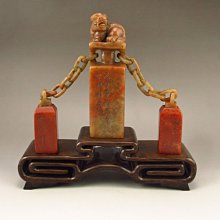 壽山石對章 龍鳳凰鏤空拉絲雕 早期件 印章 歷史價格詳細信息