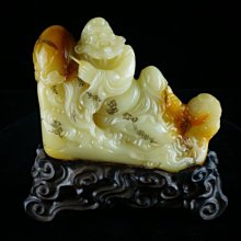 回流珍藏~國寶壽山石擺件----舊石雕擺件『如意羅漢』楊玉璇作 歷史價格詳細信息