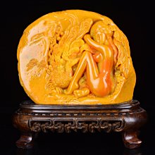 【三顧茅廬 • 精品第10801拍】包漏福利標 名貴火紅石種! 公盤貨~老撾田黃石《童子送財》無底價 歷史價格詳細信息