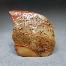 80年代的壽山石《靈獸獻瑞》把件，壽山芙蓉石材質，石質細膩油18849 歷史價格詳細信息