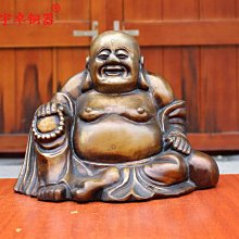 黃銅純銅彌勒佛手舉元寶像擺件大號招財笑佛頂天佛站像彌勒佛 歷史價格詳細信息