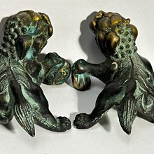 【黑狗兄】銅雕-大銅獅一對 歷史價格詳細信息