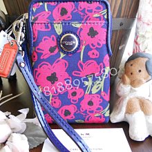 Coach Poppy Leather Canvas Signature C Keychain Chard holder Gold Clip ID 歷史價格詳細信息