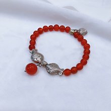 年年有魚 藍晶石手鍊 硃砂南紅 手工製作 歷史價格詳細信息