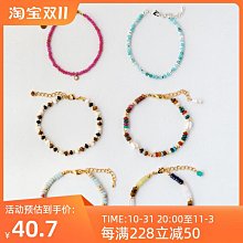 天然瑪瑙石串珠手鏈 女春夏ins小眾設計感復古手串閨蜜新中式手飾 歷史價格詳細信息