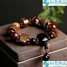 天珠纏絲瑪瑙老天珠 珠子老氣感十足，包漿醇厚，風化細膩，孔道20348 歷史價格詳細信息