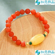 天然蜜蠟桶珠手錬 原礦白花蜜 金絞蜜滿蜜一物一圖琥珀單圈5-6mm 歷史價格詳細信息