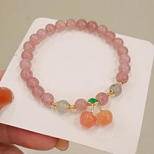 天然草莓晶手鏈女925純銀粉水晶多層多圈手串女粉晶手飾手串夏季特艾超夯 精品 歷史價格詳細信息